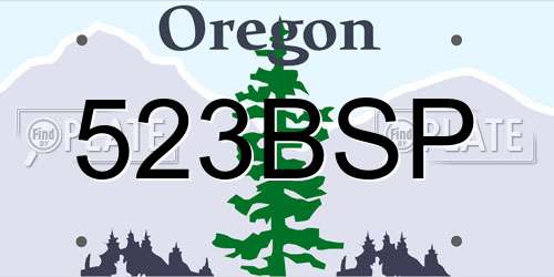 523BSP Oregon License Plate