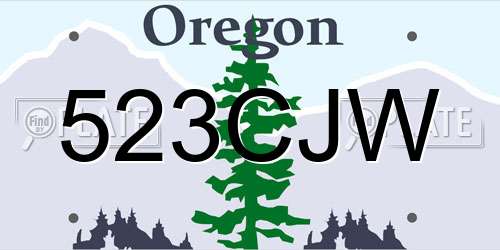 523CJW Oregon License Plate