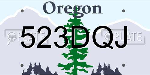 523DQJ Oregon License Plate