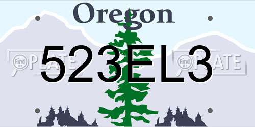 523EL3 Oregon License Plate