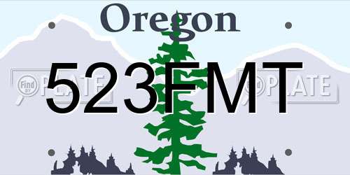 523FMT Oregon License Plate