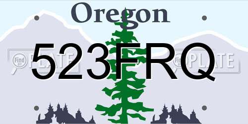 523FRQ Oregon License Plate