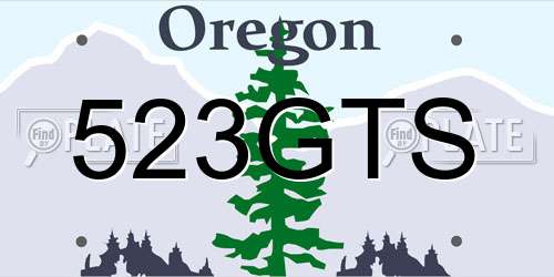 523GTS Oregon License Plate