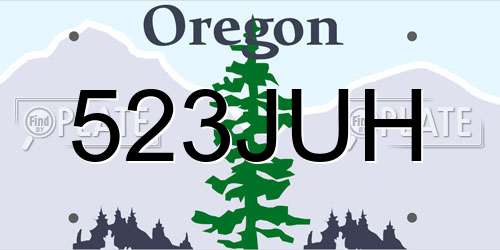 523JUH Oregon License Plate