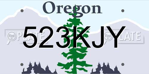 523KJY Oregon License Plate