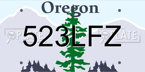 523LFZ Oregon License Plate