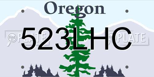 523LHC Oregon License Plate