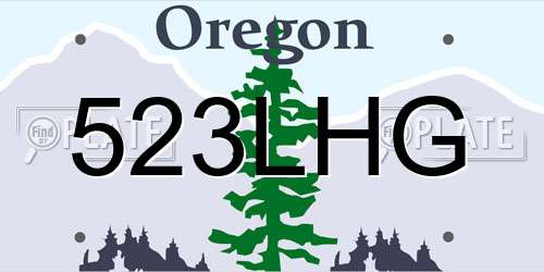 523LHG Oregon License Plate