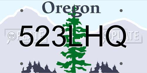523LHQ Oregon License Plate