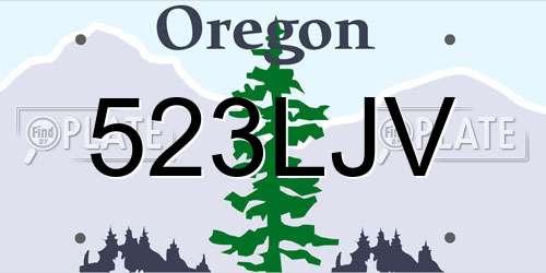 523LJV Oregon License Plate
