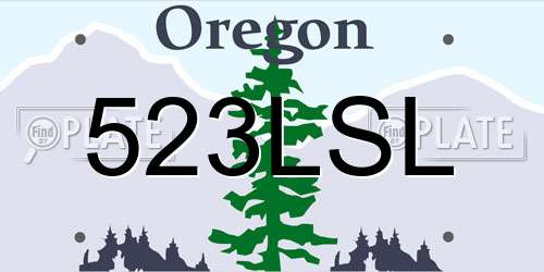 523LSL Oregon License Plate