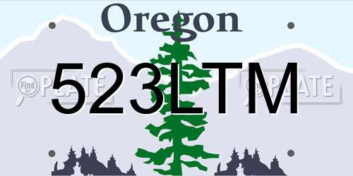 523LTM Oregon License Plate