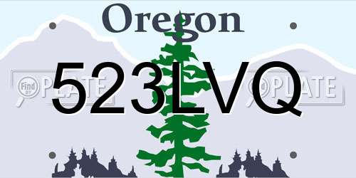 523LVQ Oregon License Plate