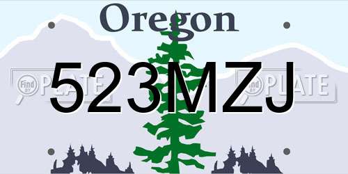 523MZJ Oregon License Plate