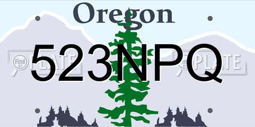 523NPQ Oregon License Plate