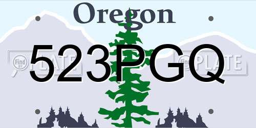 523PGQ Oregon License Plate