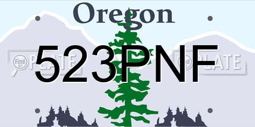 523PNF Oregon License Plate