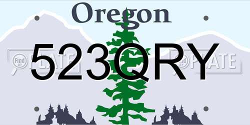 523QRY Oregon License Plate