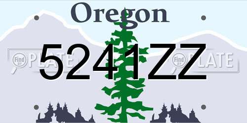 5241ZZ Oregon License Plate