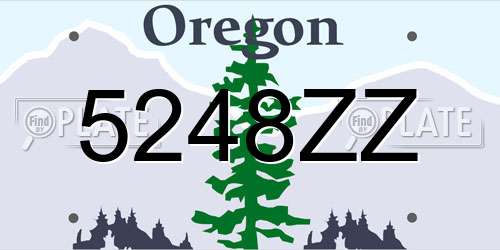 5248ZZ Oregon License Plate