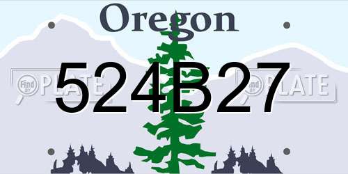 524B27 Oregon License Plate