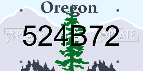 524B72 Oregon License Plate