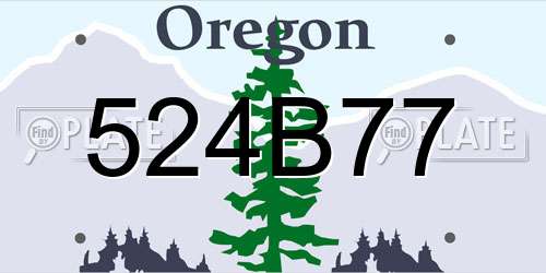 524B77 Oregon License Plate