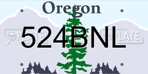 524BNL Oregon License Plate