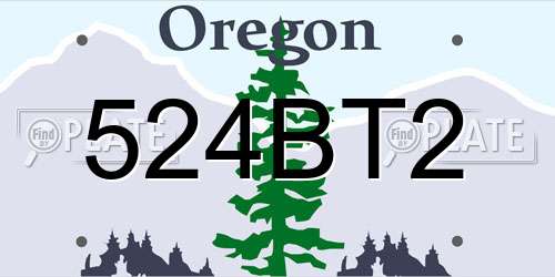 524BT2 Oregon License Plate