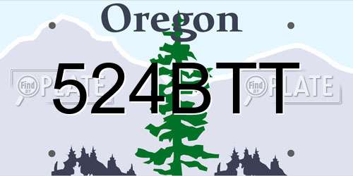 524BTT Oregon License Plate
