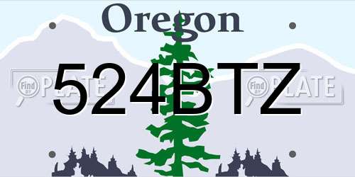524BTZ Oregon License Plate