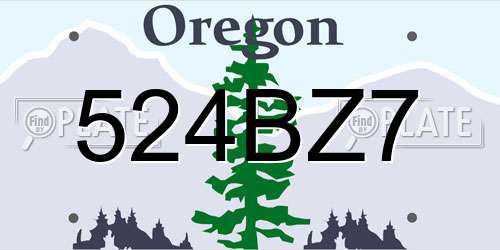 524BZ7 Oregon License Plate
