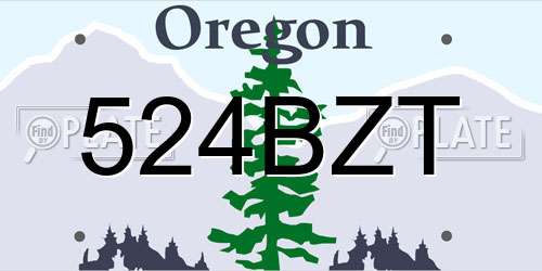 524BZT Oregon License Plate