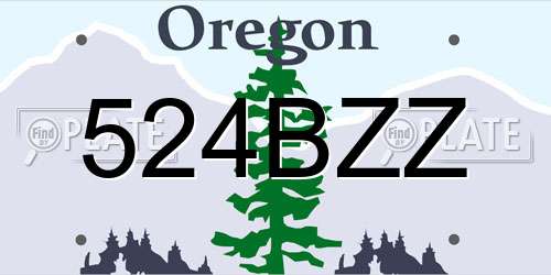 524BZZ Oregon License Plate