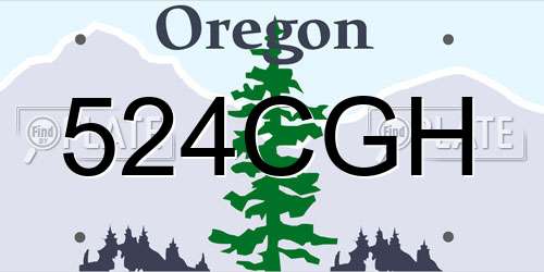 524CGH Oregon License Plate