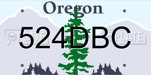 524DBC Oregon License Plate