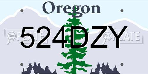 524DZY Oregon License Plate