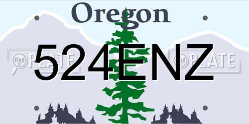 524ENZ Oregon License Plate