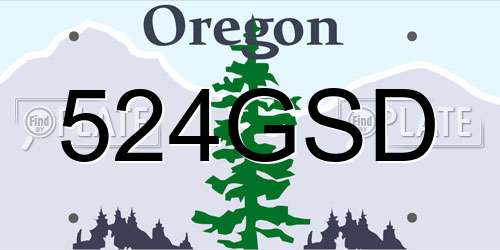 524GSD Oregon License Plate