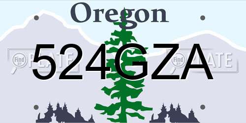 524GZA Oregon License Plate