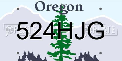 524HJG Oregon License Plate