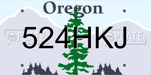 524HKJ Oregon License Plate