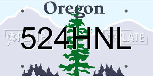 524HNL Oregon License Plate