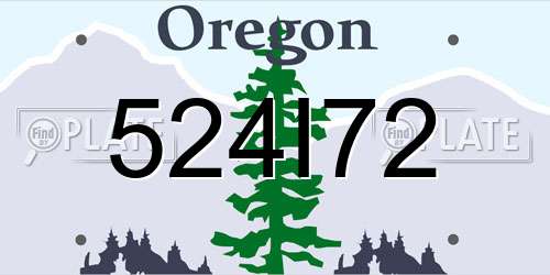 524I72 Oregon License Plate