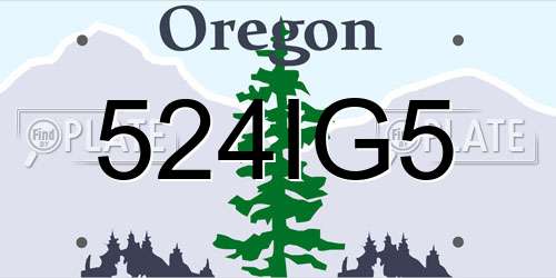 524IG5 Oregon License Plate