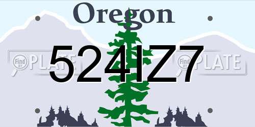 524IZ7 Oregon License Plate