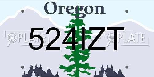 524IZT Oregon License Plate