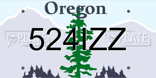 524IZZ Oregon License Plate