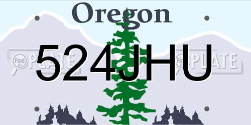 524JHU Oregon License Plate