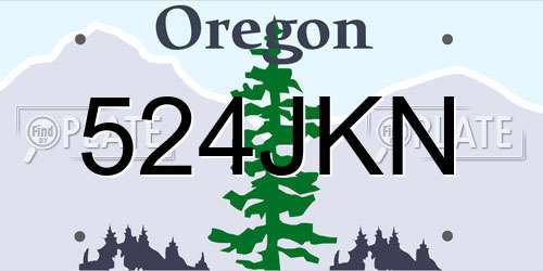 524JKN Oregon License Plate
